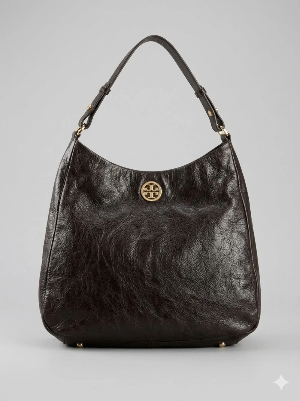 TORY BURCH DENA HOBO BLACK LEATHER Y2K indie sleeve slouchy shoulder bag